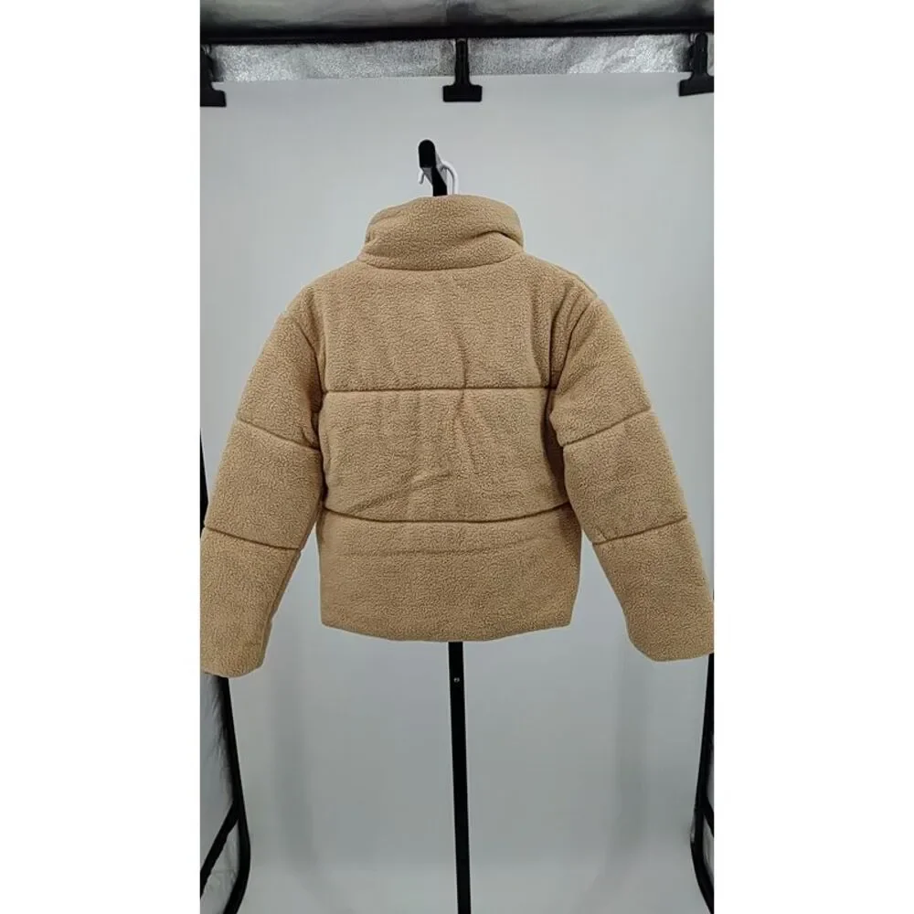 Quince Women Sherpa Puffer Jacket Camel Outerwear XS - Picture 3 of 3